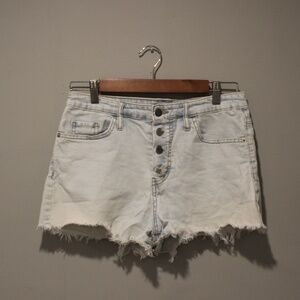 Wild Fable Denim Jean Shorts Mid-Rise Light Wash with 4-Button Fly